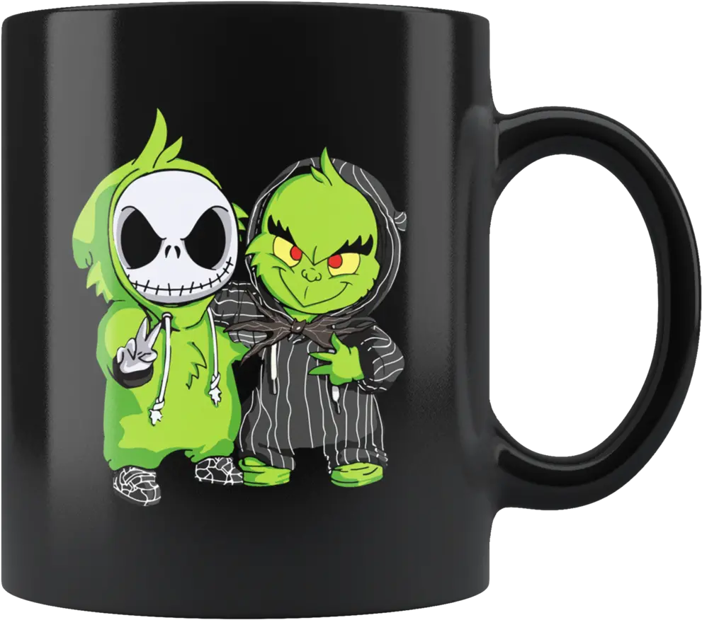 Funny Baby Jack Skellington And Grinch Mugs U2013 Customizedclothing Jack Skellington And The Grinch Png Grinch Transparent