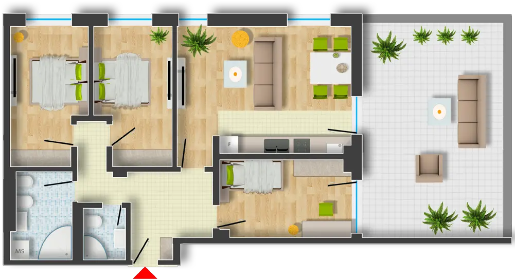 Floor Plan Rendering In Photoshop After Rendered Floor Rendered Floor Plan Photoshop Png Floor Png