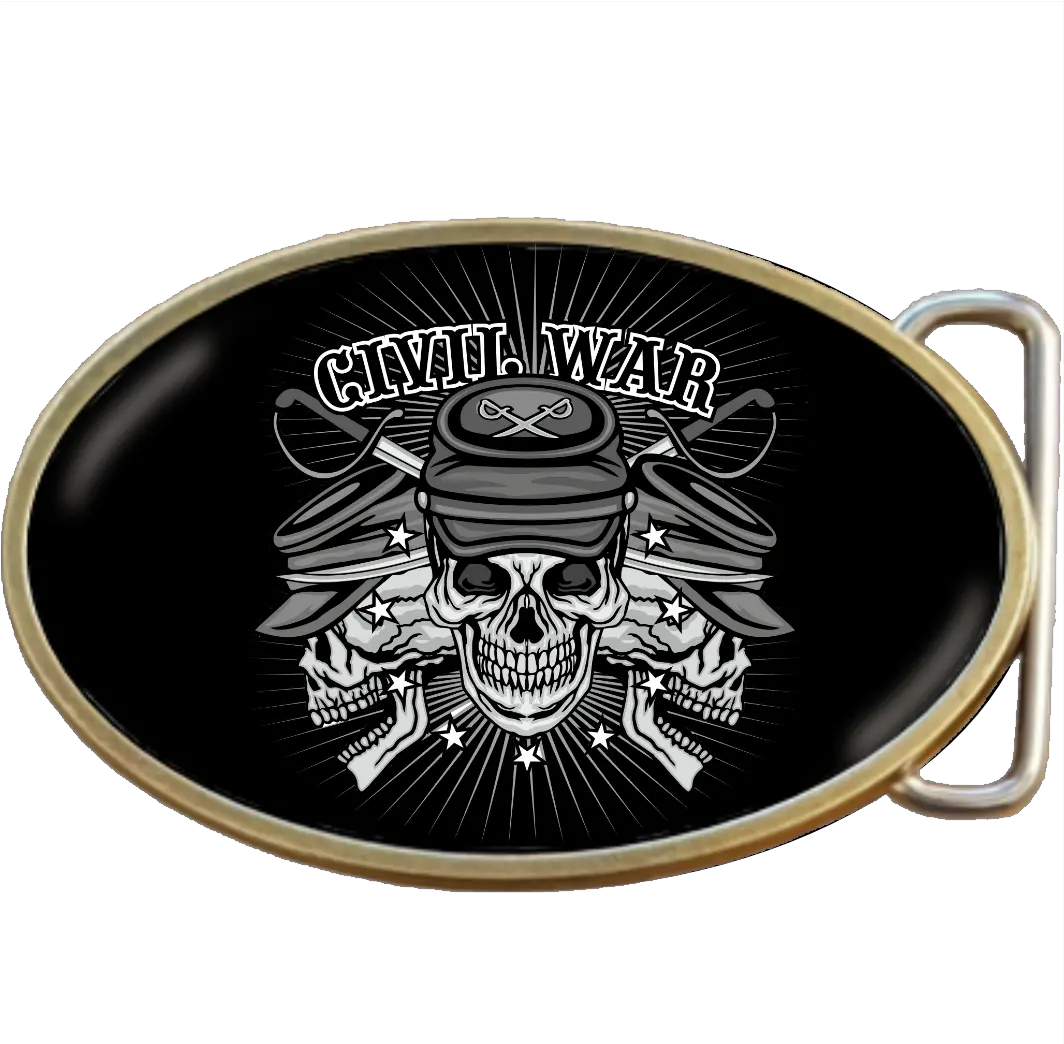 Usa Civil War Soldier Skulls Belt Buckle Code A0044 Emblem Png Belt Buckle Png