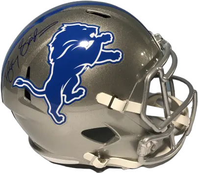 Barry Sanders Detroit Lions Signed Full Size Replica Speed Helmet Jsa Detroit Lions New Png Detroit Lions Png