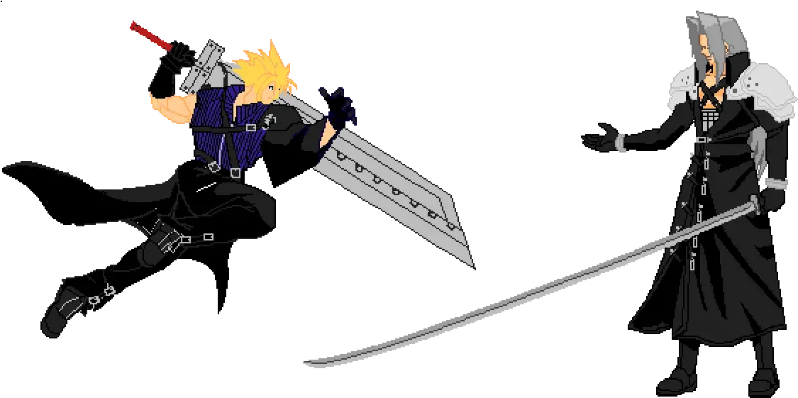 Pixilart Cloud Vs Sephiroth By Papyrus321 Cloud Vs Sephiroth Figure Png Sephiroth Png