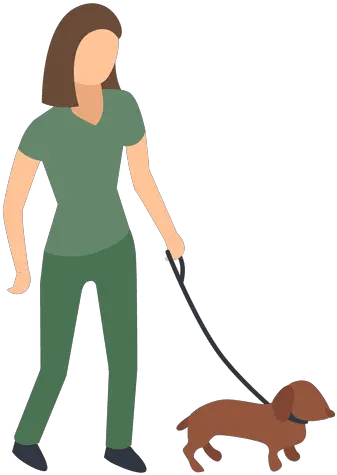 Woman Walking Dog Illustration Cartoon Walking Dog Png Woman Walking Png