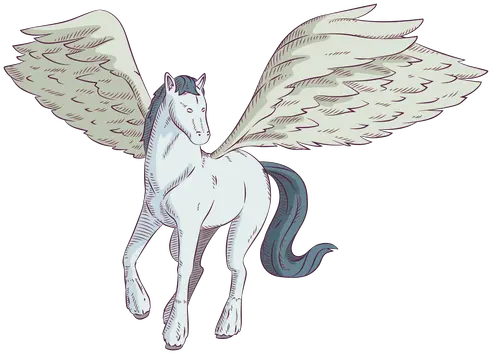 Horse Pegasus Colored Coloured Mythical Creature Png Pegasus Png