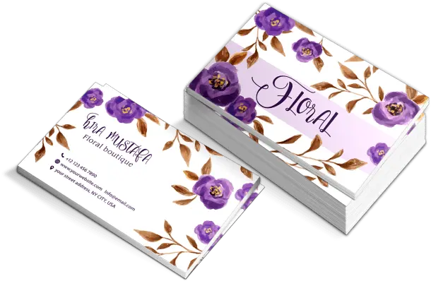 Design Stylish Feminine Watercolor Business Card Business Card Feminine Png Business Card Png