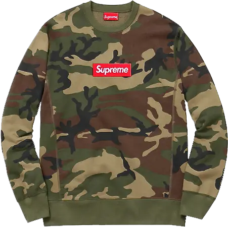 Camo Box Logo Crewneck Supreme Pocket Tee Red Camo Png Supreme Box Logo Png