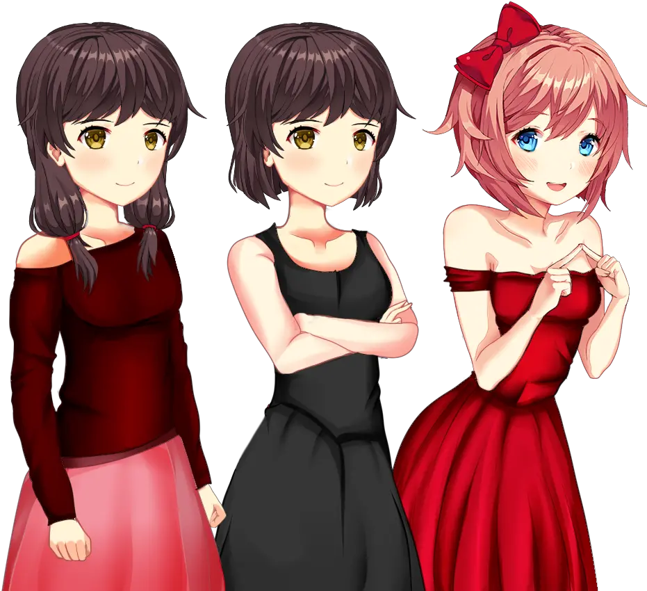 Femc And Sayori Dress Sprites Dresses By Pluralroses Ddlc Sprites Sayori Png Sayori Png