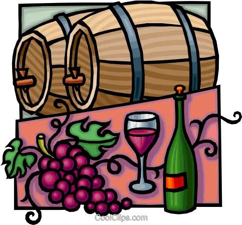 Wine Barrels With Grapes And Bottle Royalty Free Vector Wine Cellar Clip Art Png Wine Bottle Transparent Background