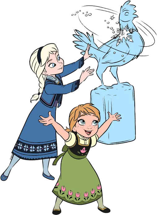 Young Anna U0026 Elsa Clip Art From Frozen Disney Galore Elsa And Anna Young Clipart Png Elsa And Anna Png