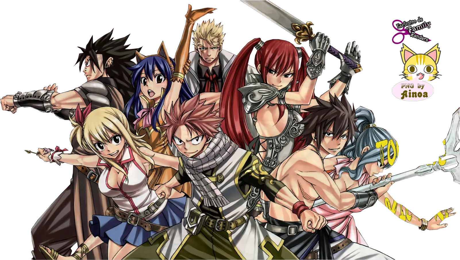 Fairy Tail Natsu Lucy Gray Erza Wendy Png