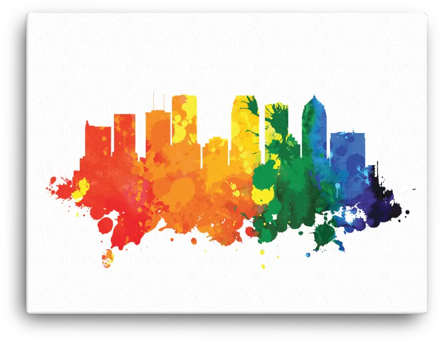 Gotham City Silhouette Png Tampa Florida City Skyline Color Splash City Png City Skyline Silhouette Png