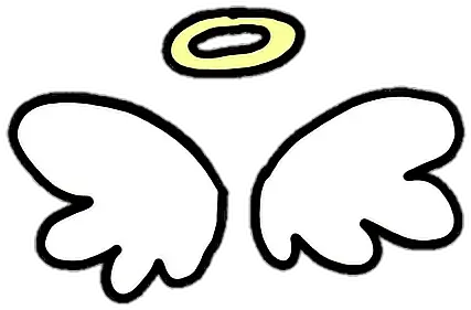 Kawaii Cute Doodle Wings Angel White Peace Sticker Angel Cute Wings Png Black Angel Wings Png