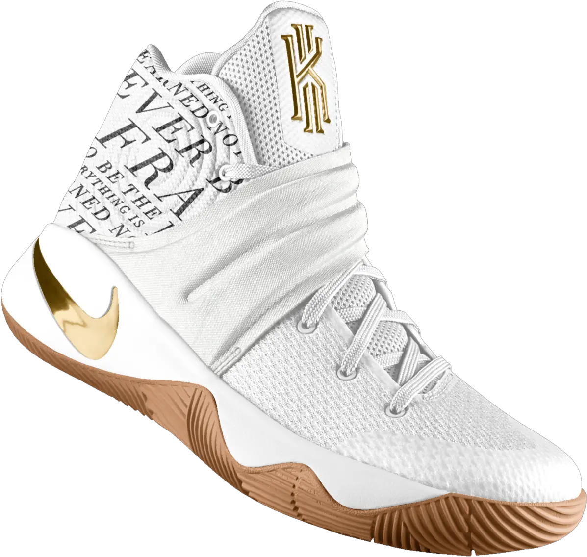 Kyrie Irving Basketball Shoes White Kyrie 2 White And Gold Png Kyrie Irving Png