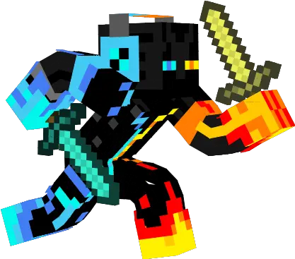 Ice Fire Enderman Enderman Cool Minecraft Skins Png Enderman Transparent