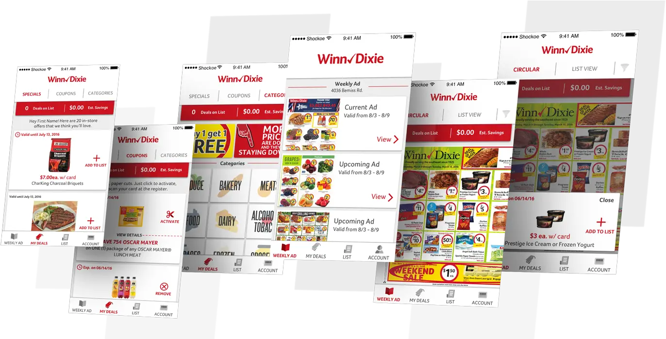 Winn Dixie App Redesign Ui Design Nikki Ziegler Vertical Png Winn Dixie Logo