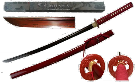 40 14 10451060hc Red Damascus Blade Hand Forged Samurai Sword Musha Collectible Sword Png Samurai Sword Png