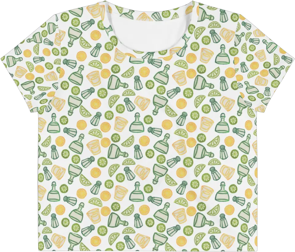 Tequila Shot Please All Over Print Crop Tee Pineapple Png Tequila Shot Png