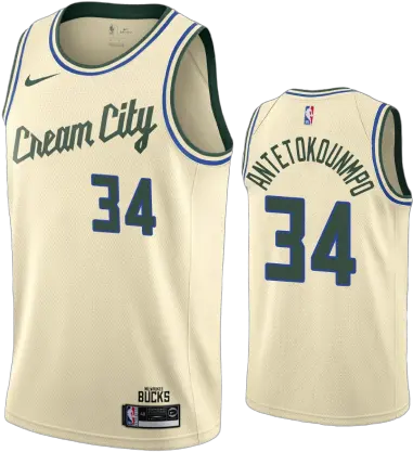 Giannis Antetokounmpo Cream City Milwaukee Bucks Jersey Png Giannis Antetokounmpo Png