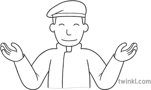 Captain Stomp Making Sign For Where Are You Arms Out Shrug Park Background Line Art Png Shrug Png