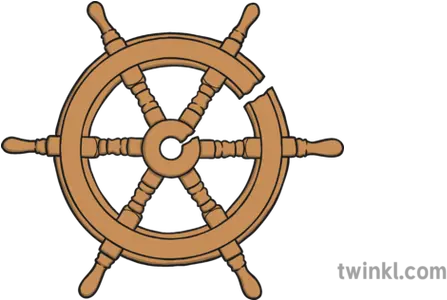 Cracked Ship Wheel Illustration Twinkl Old Ship Steering Wheel Png Ship Wheel Png