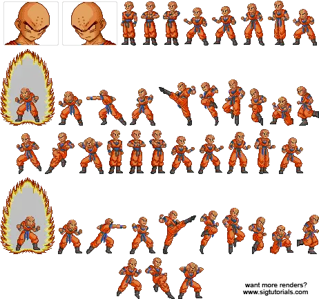 Download Dragonballz Krillan Sheet Sprite Dragon Ball Png Dragon Ball Z Sprite Sheet Sprite Can Png