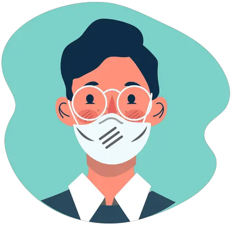 Covid 19 Man Character Icon Pakai Masker Kartun Png Character Icon