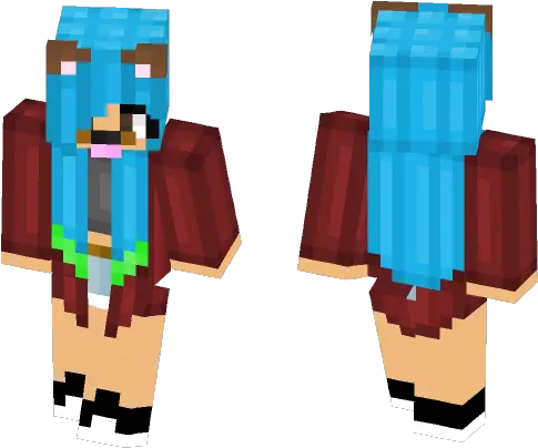 Snapchat Dog Filter Minecraft Skin Blue Hair Skin Minecraft Png Snapchat Dog Filter Transparent