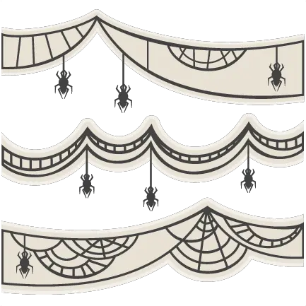 Spider Web Banner Set Svg Scrapbook Title Cutting Files Illustration Png Webs Png