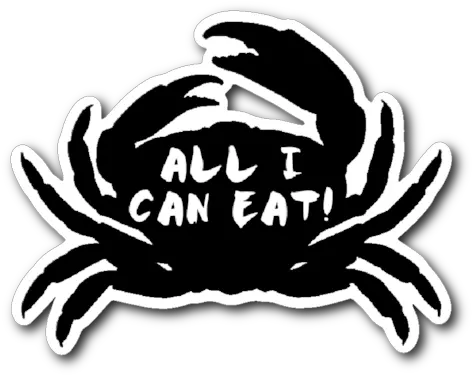 All I Can Eat Crab Legs Sticker U2013 Skerb412 Dungeness Crab Silhouette Png Crab Legs Png