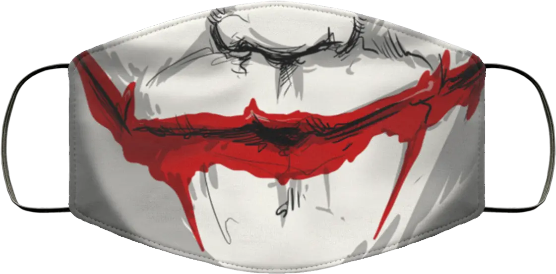 Joker Mouth Cloth Face Mask Joker Covered Face Mask Png Joker Mask Png