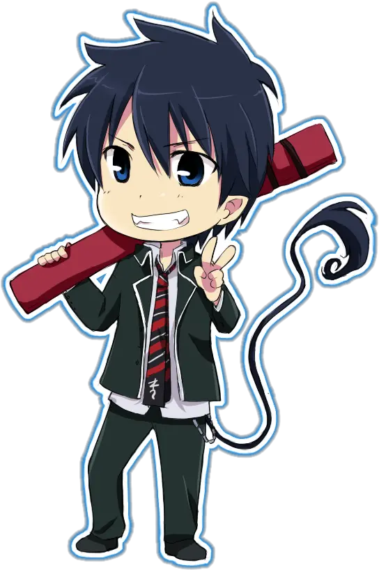 Anime Chibi Blue Exorcist Transparent Ao No Exorcist Rin Chibi Png Rin Okumura Transparent