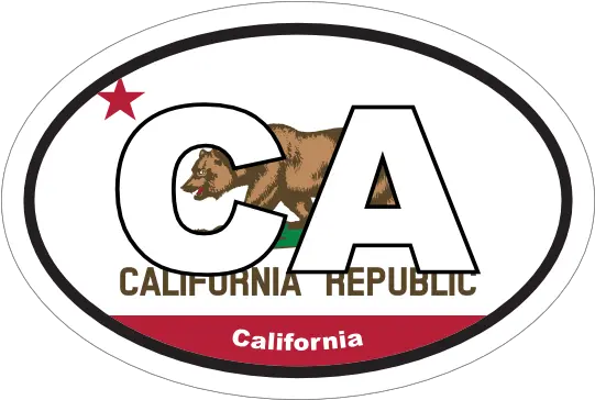 California Ca State Flag Oval Magnet Circle Png California Flag Png