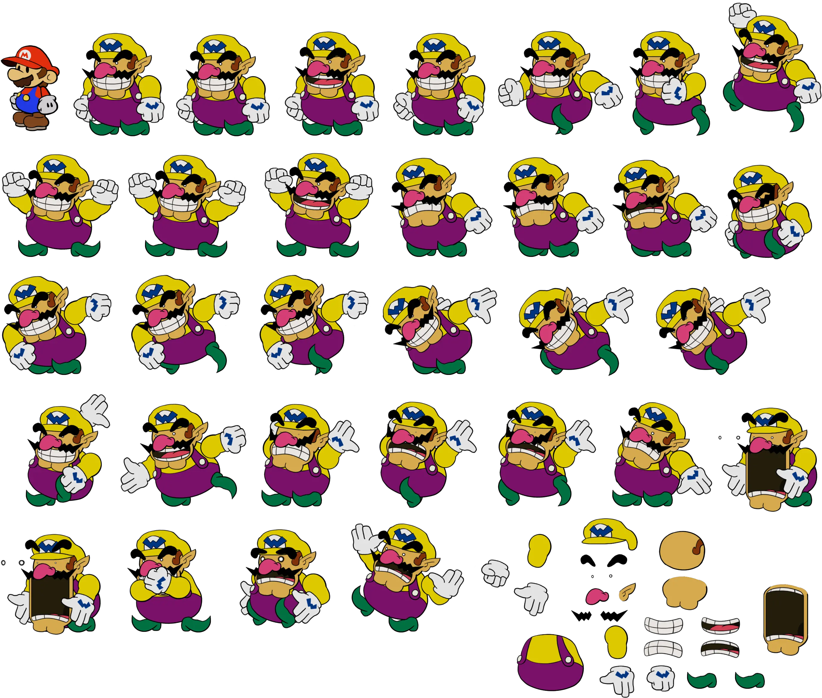 Custom Edited Wario Customs Wario Paper Mariostyle Super Mario Land 2 6 Golden Coins Png Wario Png