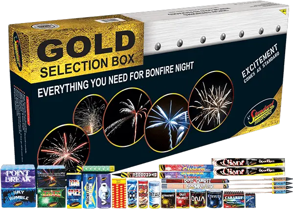 Gold Selection Box Fireworks Png Gold Fireworks Png