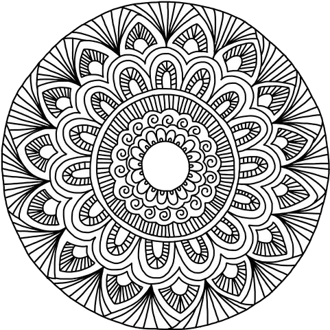 Transparents Mandala Black And White Png Flower Circle Png