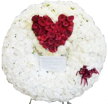 D55 Designer White Funeral Sympathy Wreath Heart Png White Wreath Png