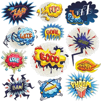 Vector Set Of Comics Icons Comic Cartoon Superhero Comic Icons Png Bam Icon