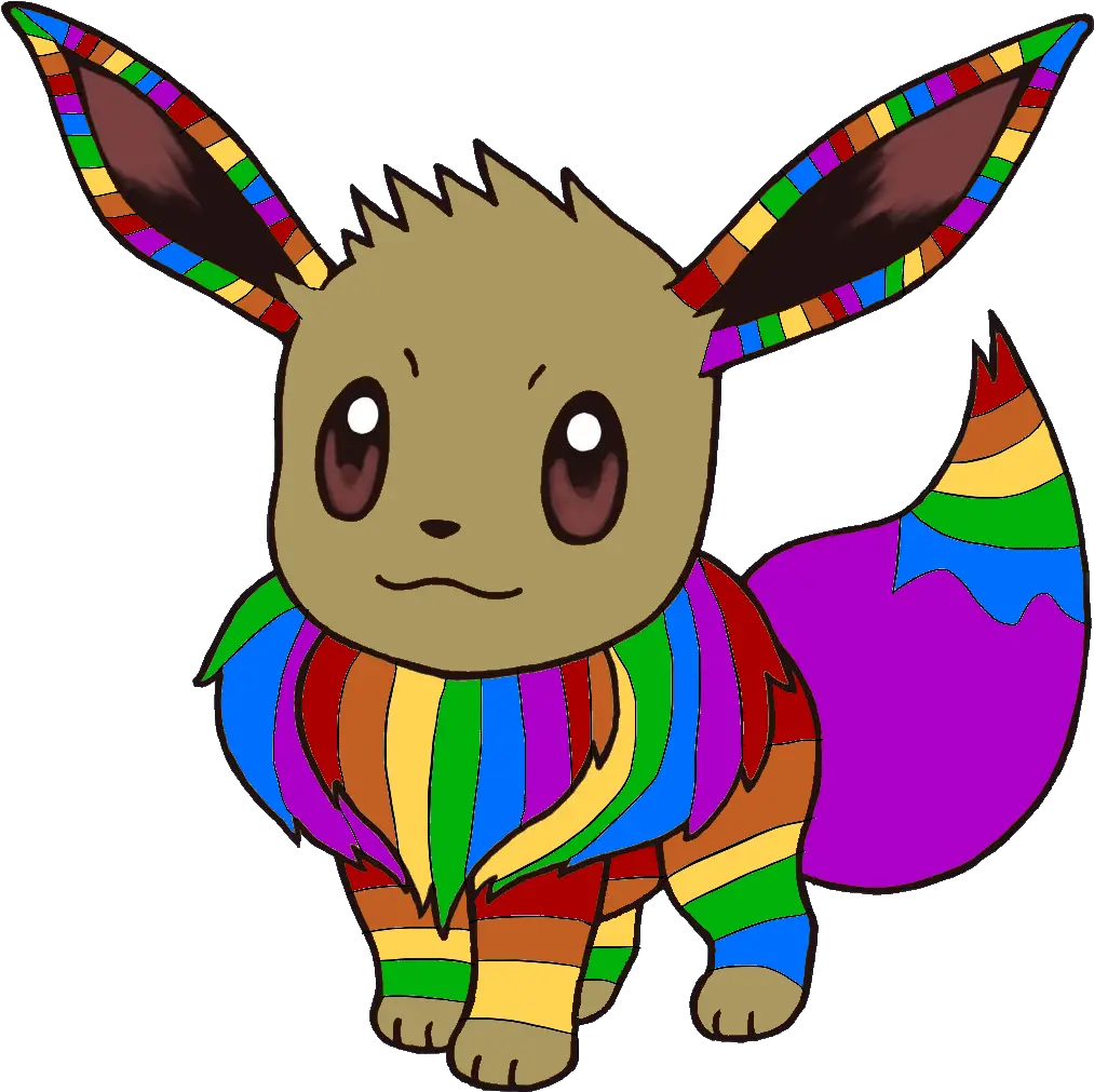 Adoptable Rainbow Eevee Clipart Full Size Clipart Pokemon Eevee Png Eevee Png