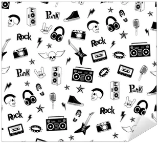 Sticker Seamless Pattern Punk Rock Music Isolated Punk Rock Pattern Png Punk Icon