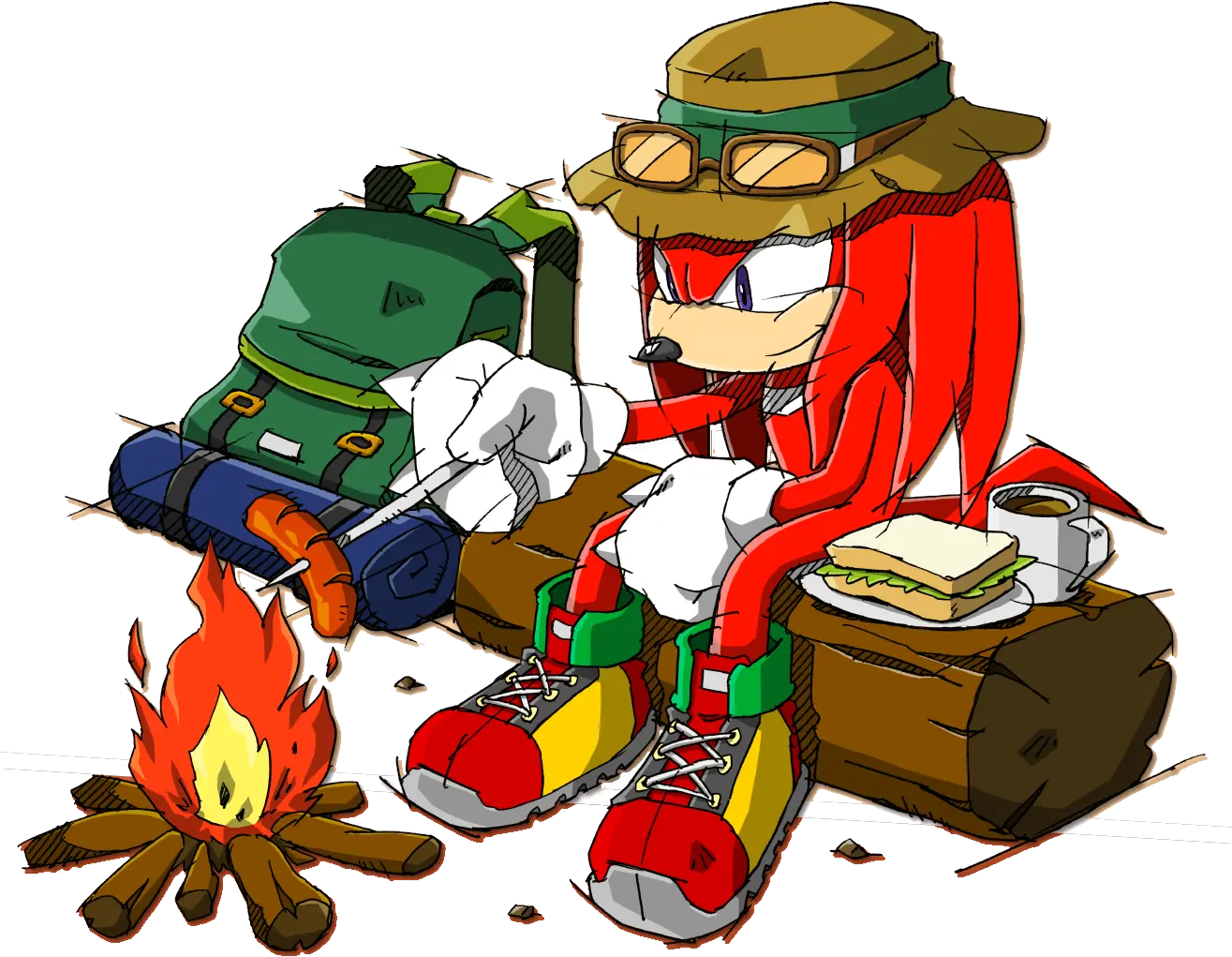 Knuckles The Echidna Knuckles The Echidna Camping Png Knuckles The Echidna Png