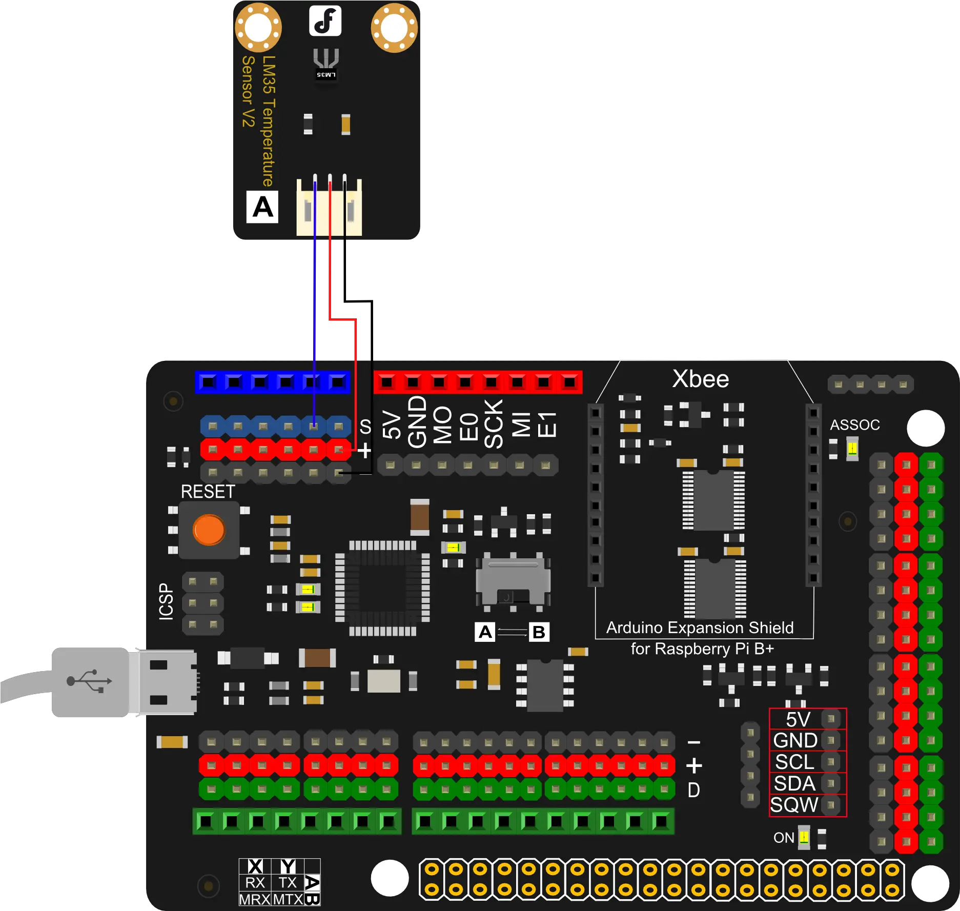 Arduino Expansion Shield For Raspberry Pi B Lm35v11 Lm35 Png Raspberry Pi Png