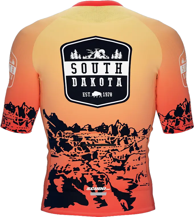 Scudopro Pro Elite Short Sleeve Cycling Jersey South Dakota Badlands Clipart Black And White Png State Icon