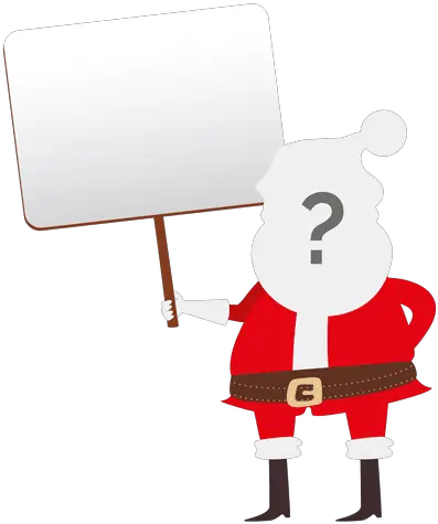 Santa Claus Interrogative Face Holding Signboard Papai Noel Com Placa Png Santa Claus Face Png