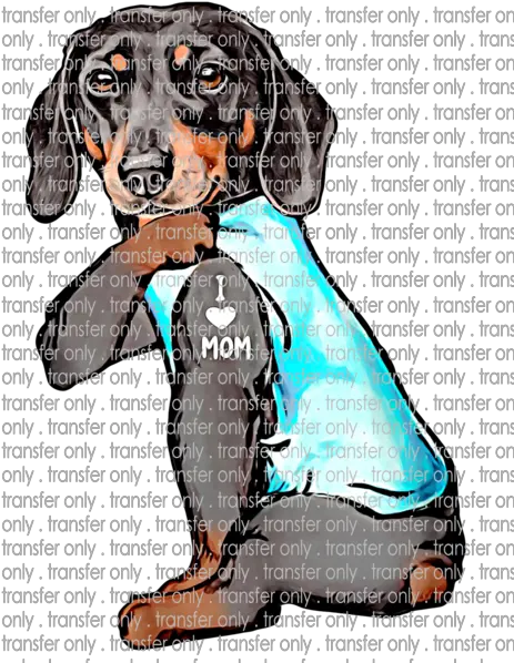 Dachshund Tattoo Love Mom Waterslide Sublimation Transfers Love Mom Dachshund Shirt Png Mom Tattoo Png