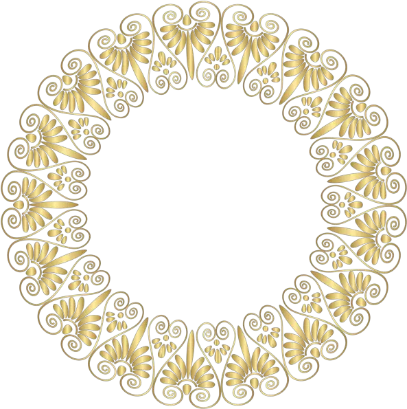 Floral Gold Golden Circle Frame Border Circleframe Deco Fundo Para Convite Dourado Png Floral Circle Png