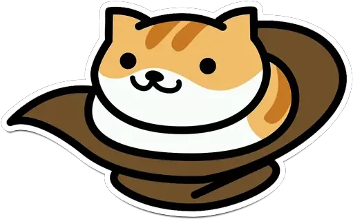 Telegram Sticker 23 From Collection Neko Atsume Neko Atsume Cowboy Hat Png Transparent Neko Atsume