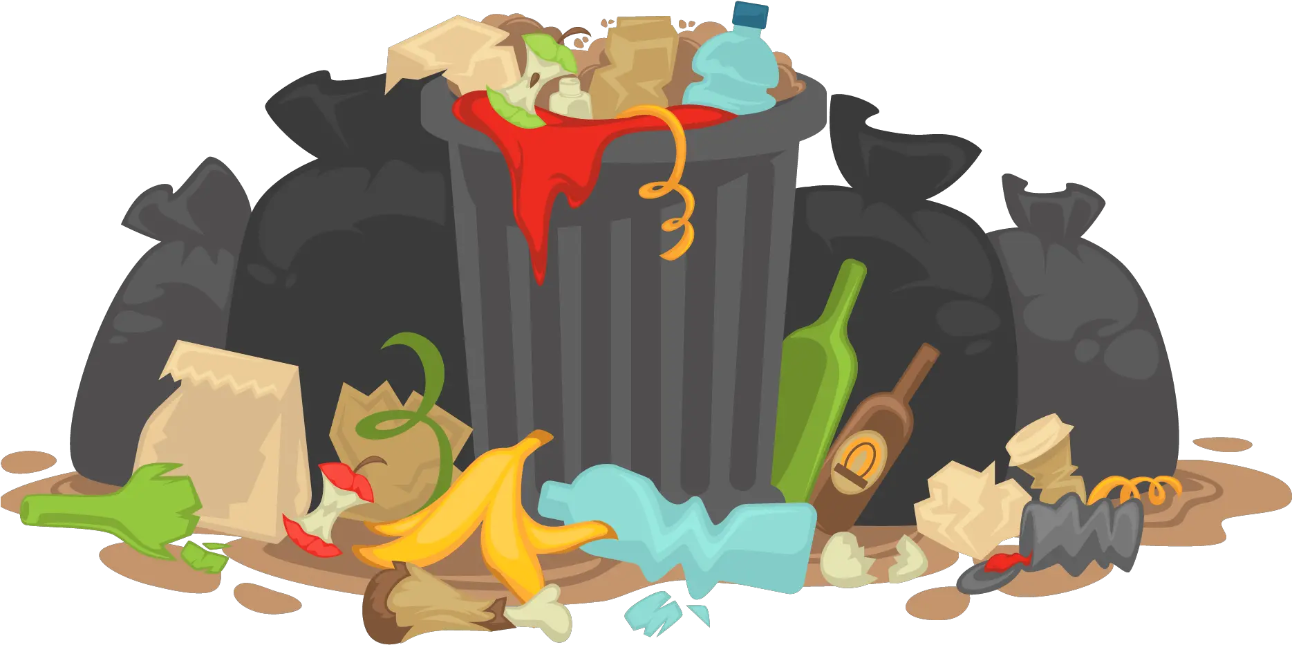 Download Hd Pile Of Garbage Vector Transparent Png Image Transparent Background Food Waste Clipart Garbage Png