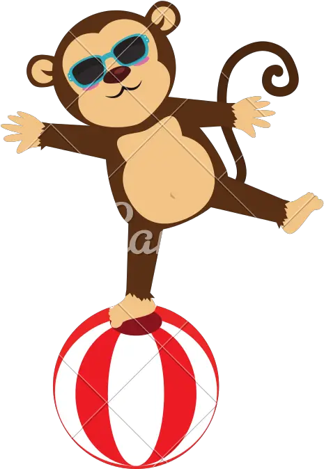 Circus Monkey Cartoon Icon Vector Illustration Mono Circo Circus Monkey Clipart Png Circus Icon