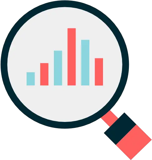 Magnifying Glass Business Stats Analytics Statistics Magnifying Glass With Graph Icon Png Magnifying Glass Icon 16x16