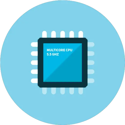 Microchip Cpu Hardware Free Icon Of Kameleon Blue Round Hardware Icone Png Processor Icon