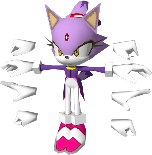 Ds Dsi Blaze The Cat Sonic Rush Model Png Sonic Rush Logo